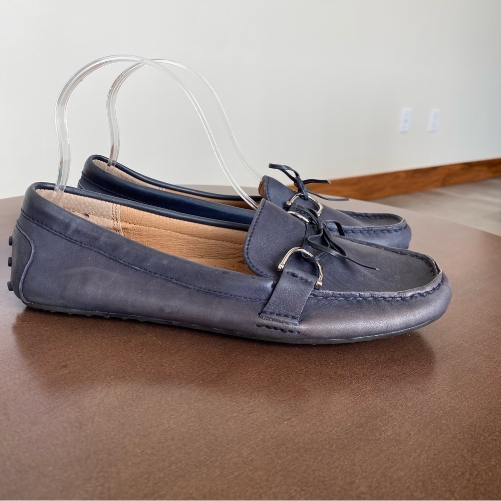 Lauren Ralph Lauren Navy Blue Briley Leather Loafer, Size 7.5